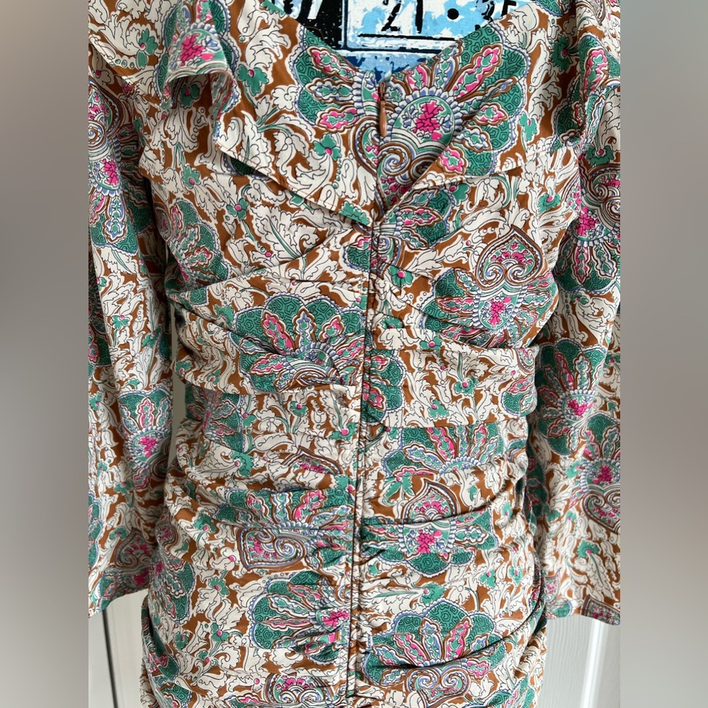 NWT Veronica Beard Lozano Floral Silk Ruched Minidress - Picture 9 of 9